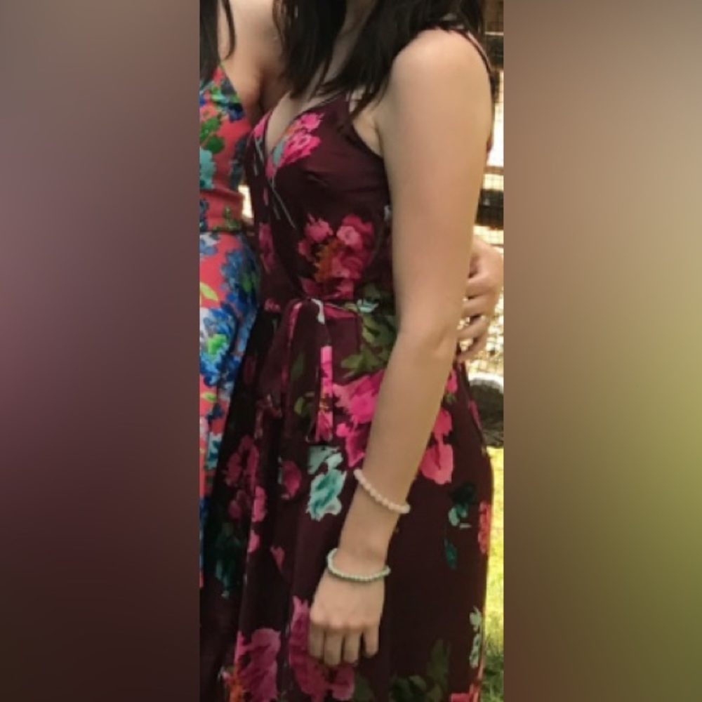 Xhilaration (Target Brand) size Medium floral silk wrap dress